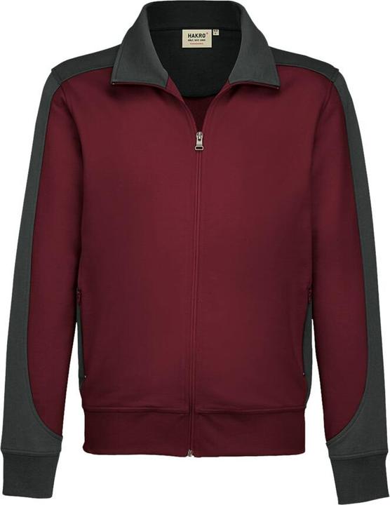 Produktbild Hakro Sweatjacke Contrast Perf weinrot/anthrazit Gr.5XL (5XL)