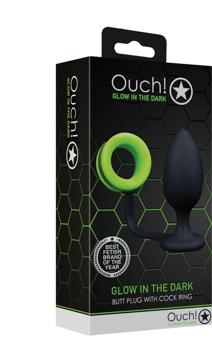 Immagine prodotto Ouch! Butt Plug with Cock Ring - GitD/Black