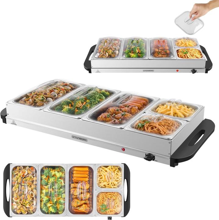 Steinborg Buffetwärmer mit 5 Speisebehältern