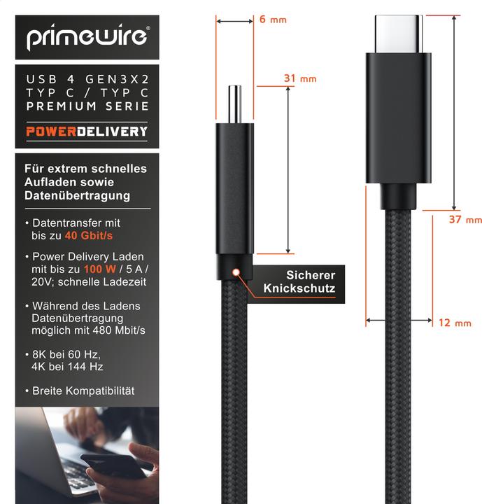 Actual product image Primewire USB C – USB C (0.80 m, USB 4.0, 100 W)