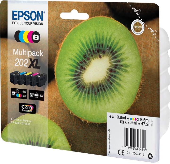 Actual product image Epson 202XL Claria Premium Multipack (M, C, Y, FC, PBK)