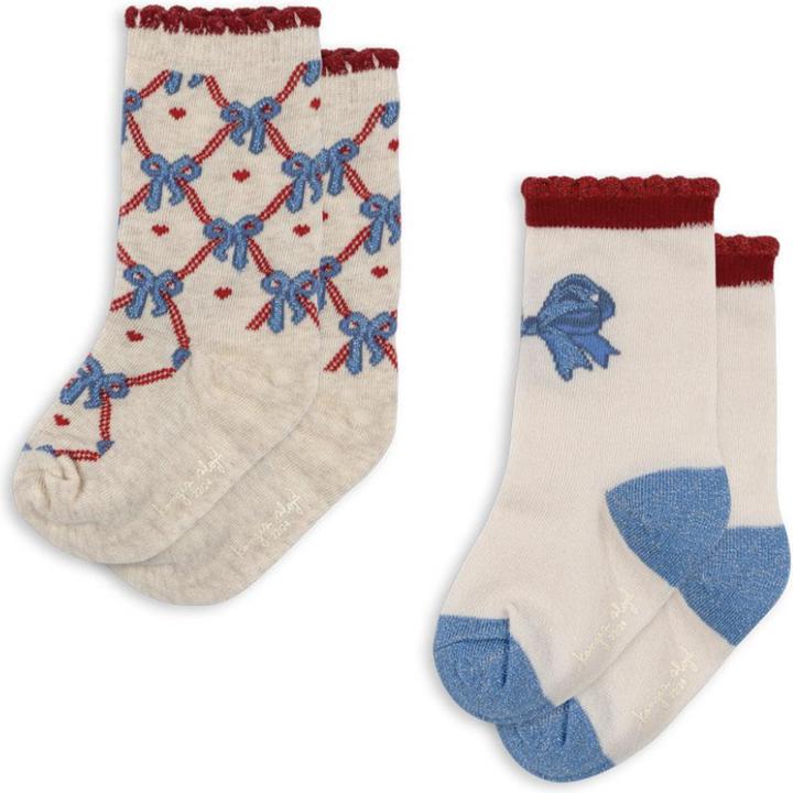 Actual product image Konges Slojd 2Pack socks Jaquard Bow Mix Glitter (pack of 2, 17 - 18)