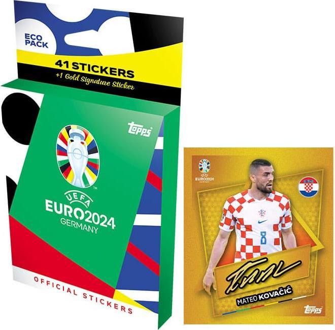 Actual product image Topps Euro 2024 Germany ECO Pack (42 Sticker) (Multilingual, Booster Pack)