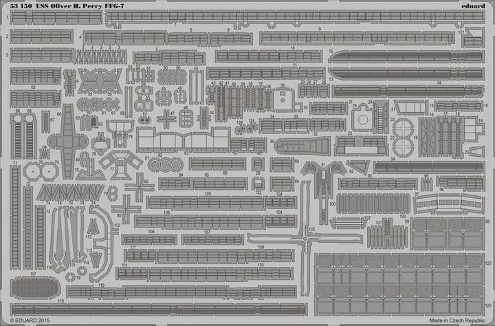 Actual product image Eduard USS Oliver H.Perry FFG-7 for Academy