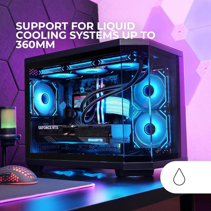 Actual product image Mars Gaming Boitier Mini Tour Micro Atx Mc-3tcorem Avec Panneaux Vitrés (Noir) (mATX, Mini-ITX)