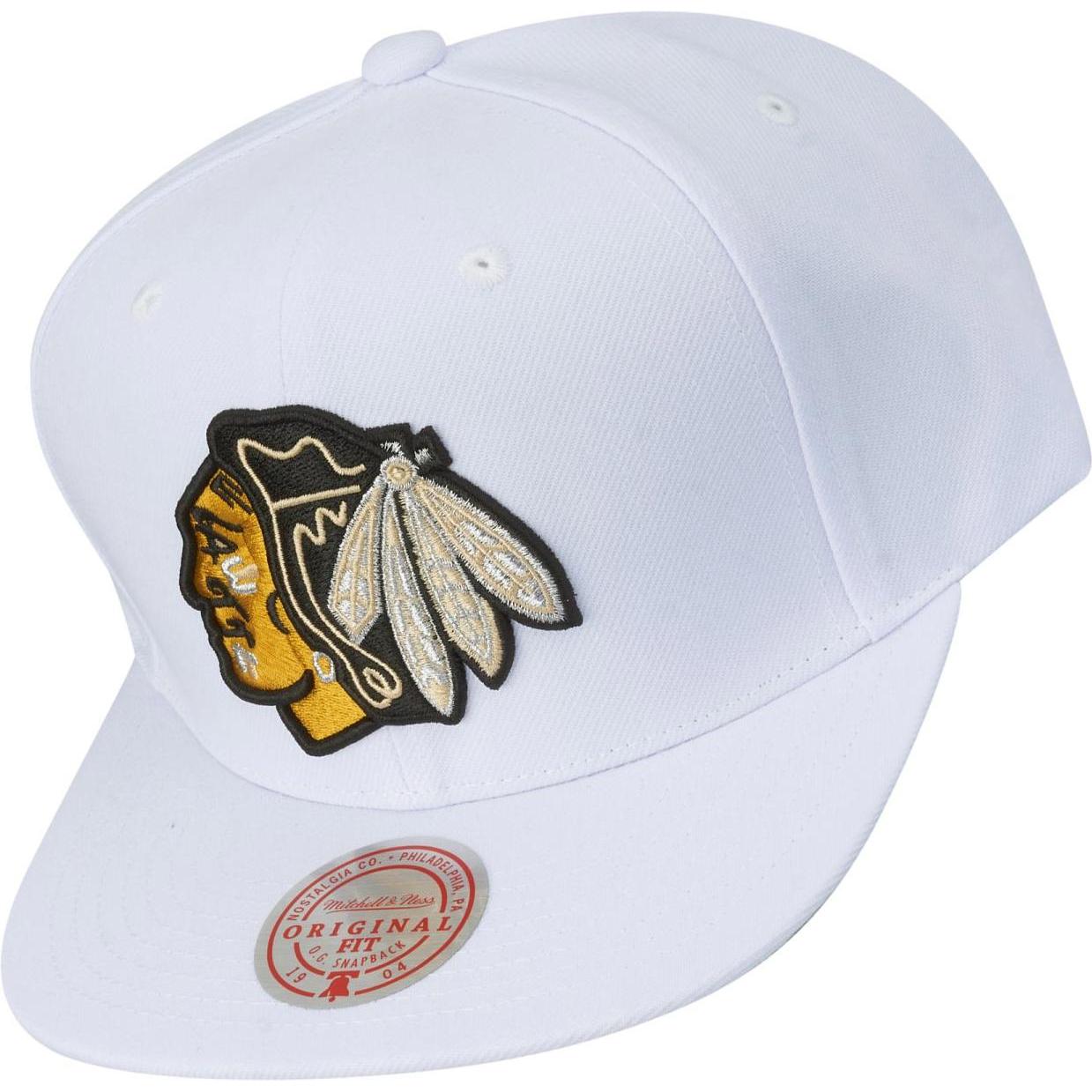 Thumbnail - Mitchell & Ness, Herren, Cap, White Chicago Blackhawks, Weiss, (One Size)