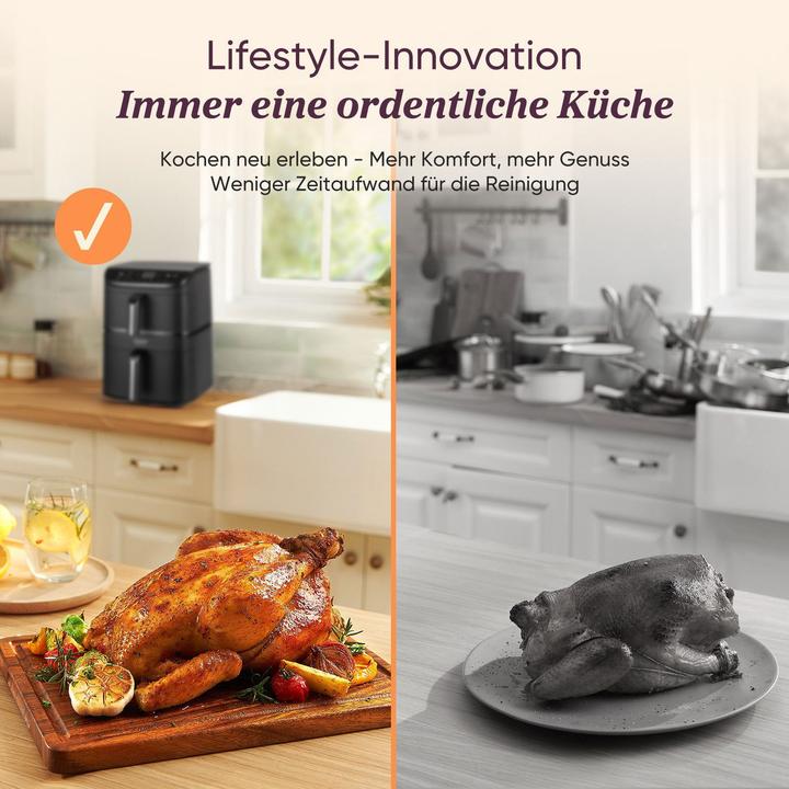 Actual product image Cosori CAF-DC121-ADER Doppel-Heissluftfritteuse