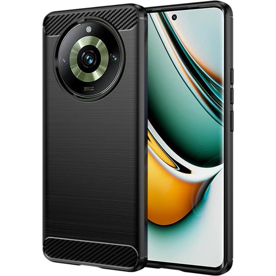 Techsuit - Carbon Silicone - Realme 11 Pro / 11 Pro+ - Black (Realme 11 Pro+, Realme 11 Pro), Smartphone Hülle, Schwarz