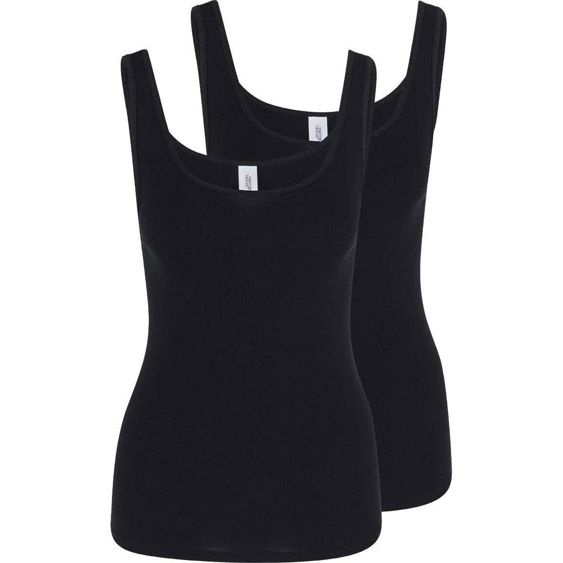 Speidel, Damen, Shirt, 2er Pack bio.cotton Unterhemd / Top, Schwarz, (42)