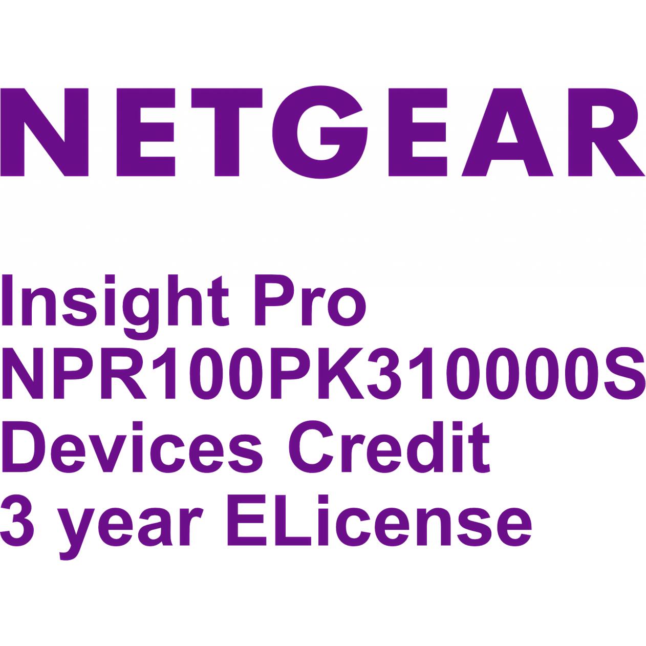Netgear NETGEAE Insight Pro NPR100PK3-10000S, Devices Credit, 3 year, E-License für