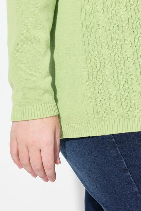 Produktbild Ulla Popken Pullover, Zopfmuster, V-Ausschnitt, Langarm (42, 44)
