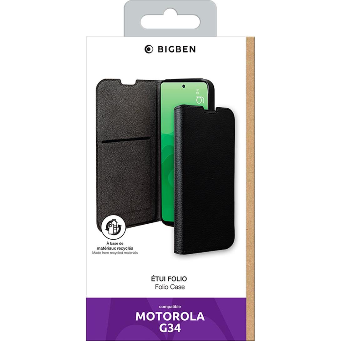 Thumbnail - Bigben Wallet Cover (Motorola Moto G34), Smartphone Hülle, Schwarz