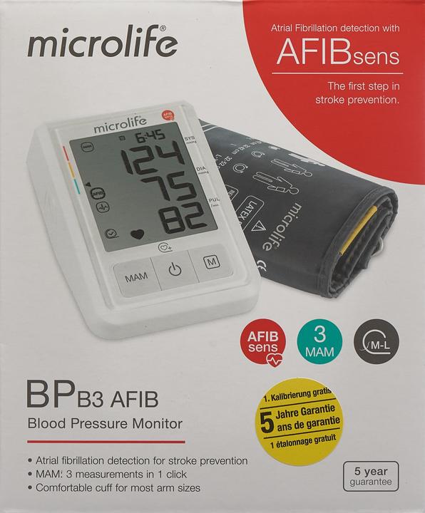 Actual product image Microlife Bp B3 Afib (Blood pressure monitor upper arm)
