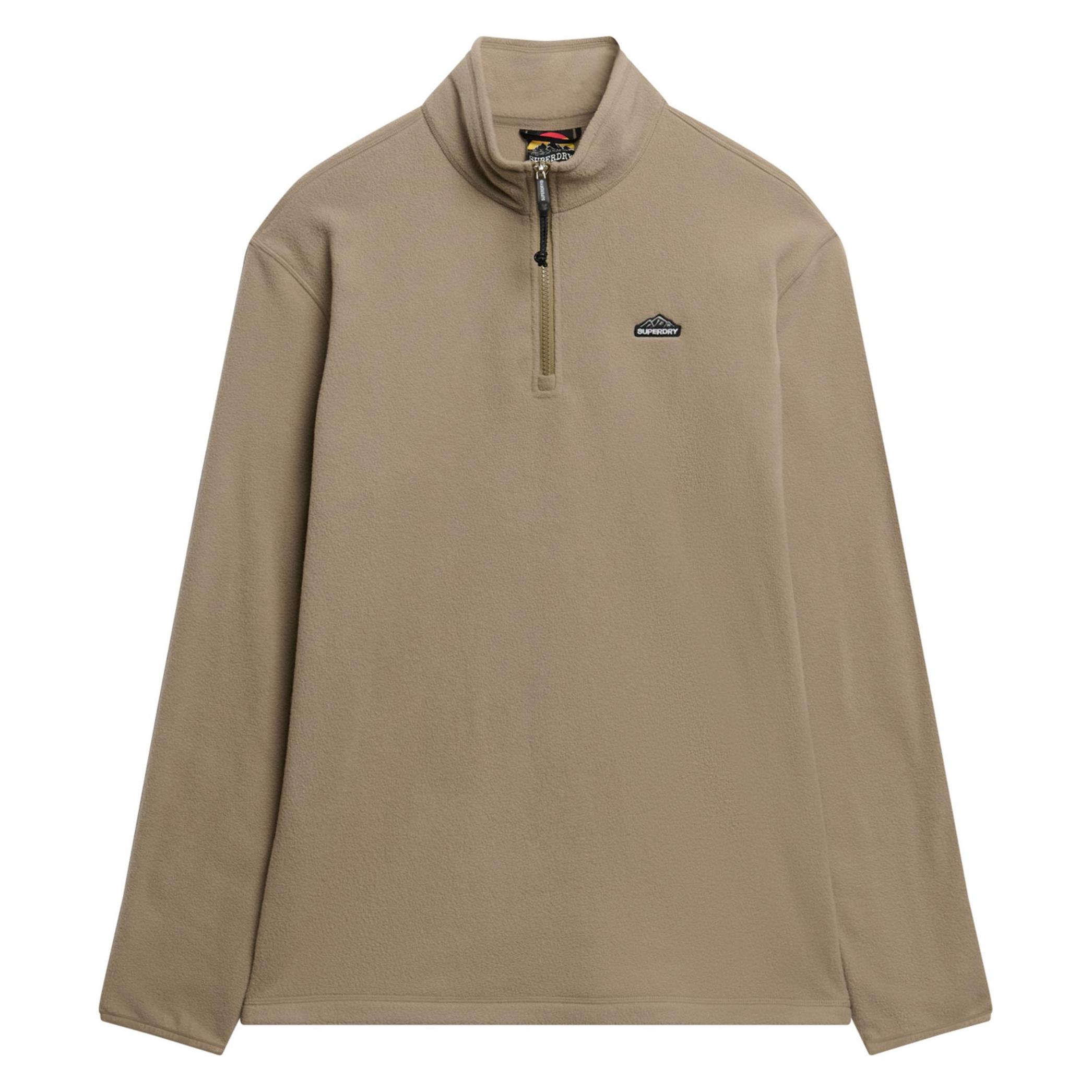 Superdry, Herren, Pullover, Maglione Invernale Mezza Cerniera In Pile Polare, Beige, (Xl)