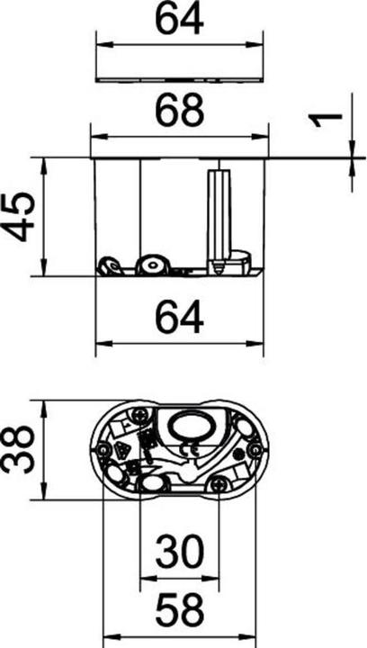 Produktbild OBO Bettermann HW Wandauslassdose, luftdicht HG 45-WAD