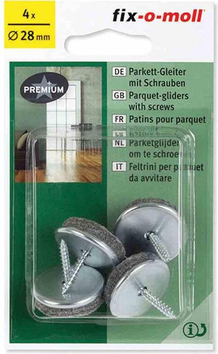 Fix-o-moll Parkettgleiter mit Schraube (Parkettgleiter, 4 Stück)