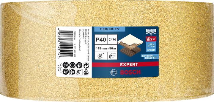 Actual product image Bosch Professional Zubehör Expert C470 Sandpaper roll for hand sanding,115 mm x 50 m, G 40 (40)
