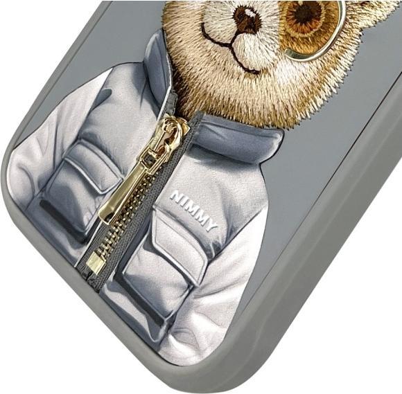 Actual product image Uniq Nimmy case iPhone 16 Pro 6.3" gray Cool&Cute 2.0 Bear (Apple iPhone 16 Pro)