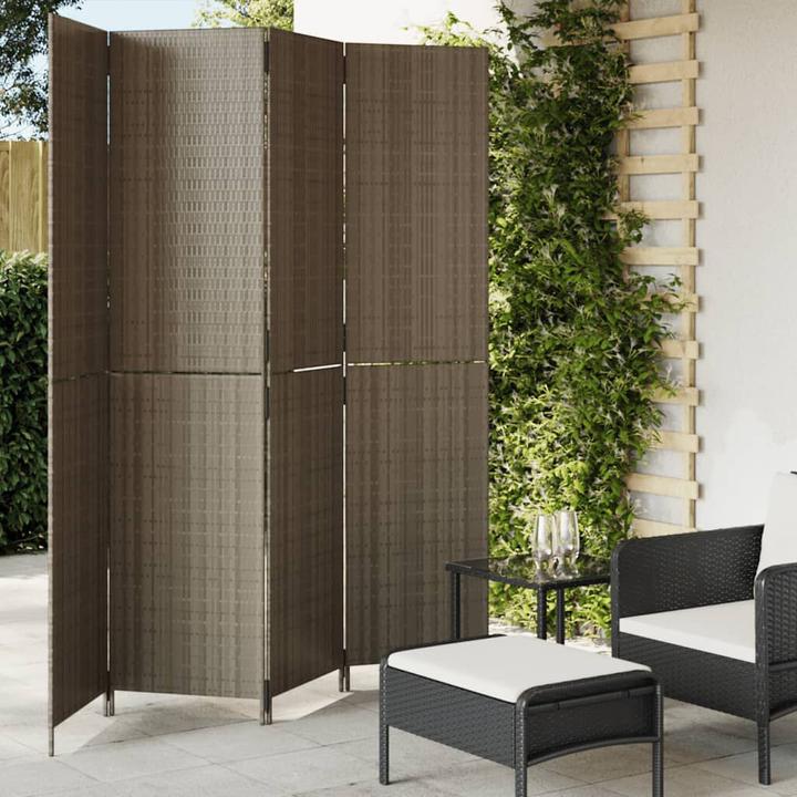 Immagine prodotto vidaXL Screen 4 pezzi in poly rattan grigio,Colore: Grigio,Materiale: Poly