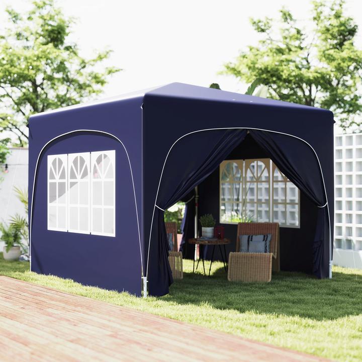 Actual product image Outsunny Pavillon Metall, Polyester Blau (300 cm, 300 cm)