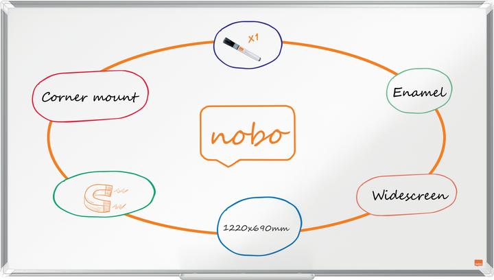 Actual product image Nobo Whiteboard Premium Plus 55, White (122 x 69 cm)