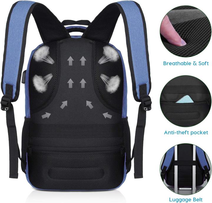 Produktbild Yamtion Rucksack mit Laptopfach und USB-Anschluss (35 l)