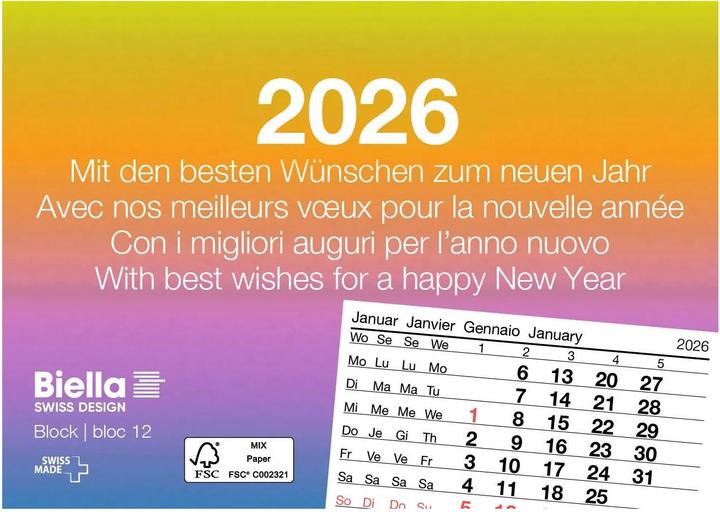 Nährwerte und Zutaten Biella Abreisskalender Monat (Harter Einband)