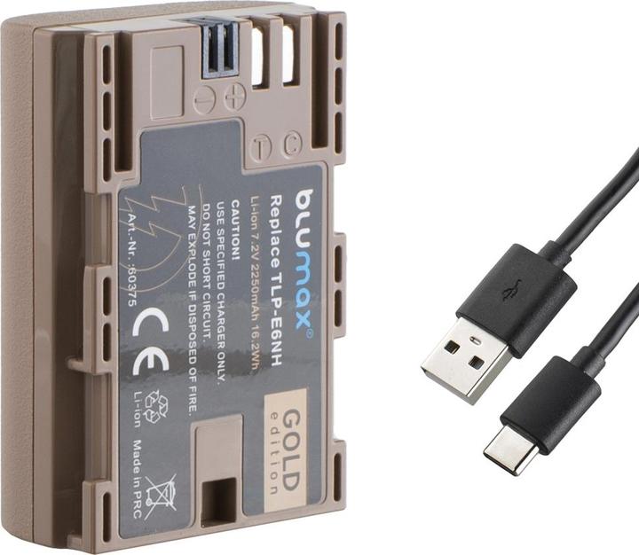 Actual product image Blumax Battery for Canon LP-E6NH digital camera | capacity 2250mAh | voltage 7.2Volt | TAP-C NTC chip (Camera battery)