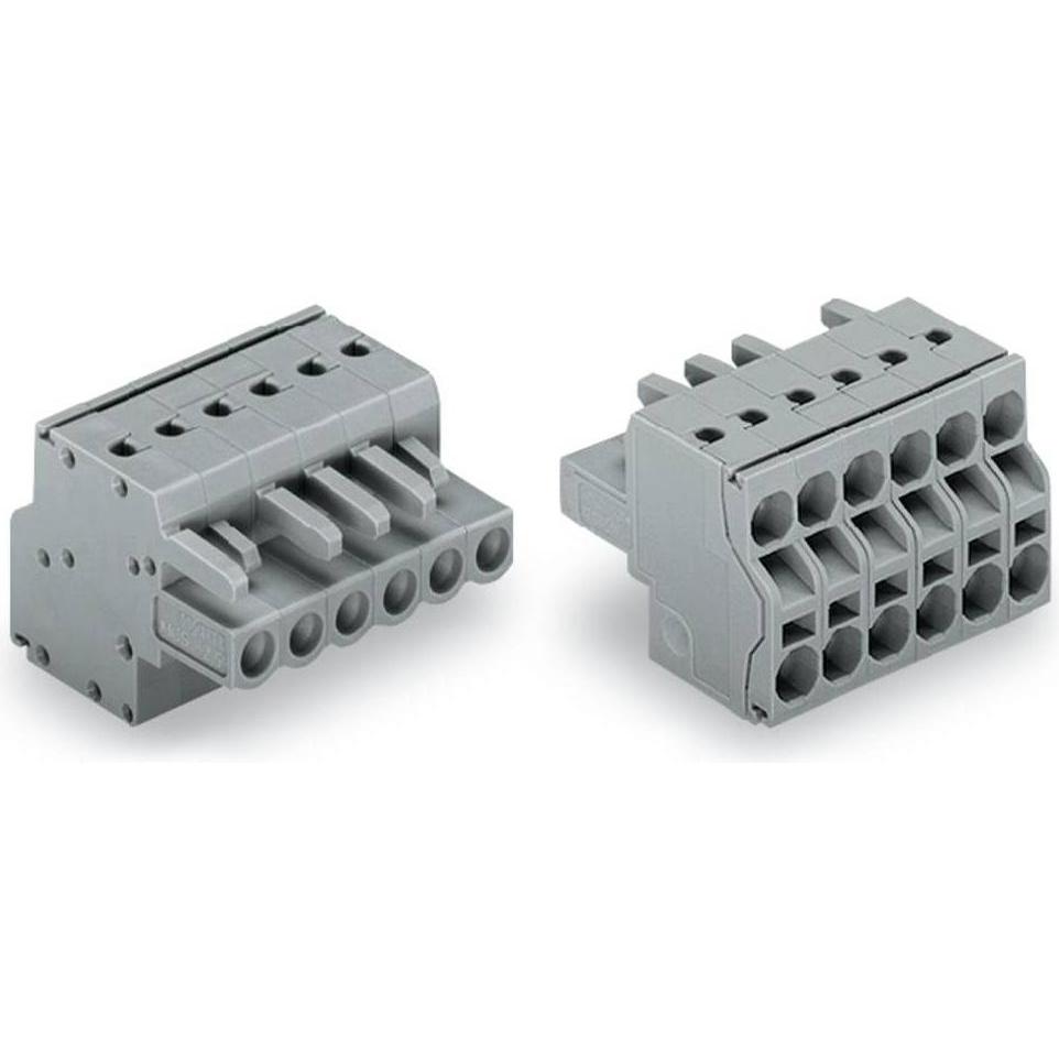 Wago Connettore multipoint femmina a 2 fili, Cavo + Spina elettrica, Grigio
