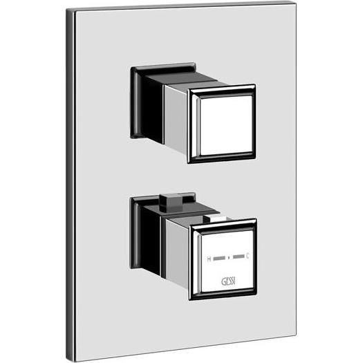 Gessi, Badarmatur, Eleganza, Fertigmontageset, für Unterputz-Thermostatmischer, 2-Wege-On-Off-Umlenkkartusche, s