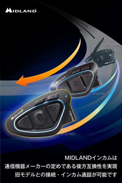 Image du produit Midland C1414.03 Interphone moto BTX2 Pro S-LR Twin Convient à (type de casque) tous les types de casque (Jeu de 2)