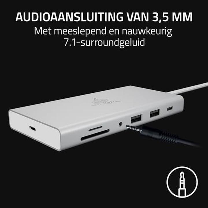 Actual product image Razer USB-C Dock - Mercury Edition (USB-C, 11 ports)