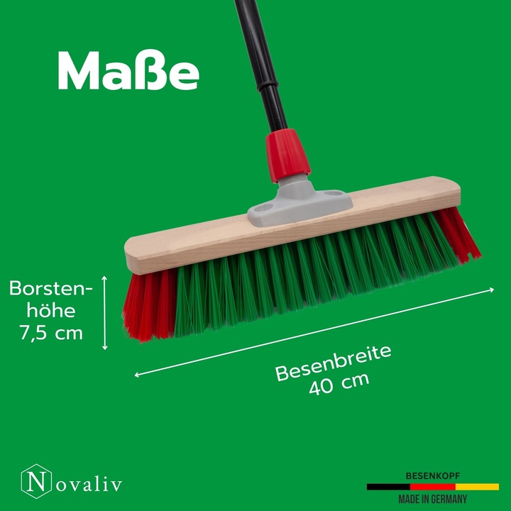 Actual product image Novaliv Sweeping Broom Broom with telescopic handle Street broom with handle Garden broom Industrial broom (1 pcs.)