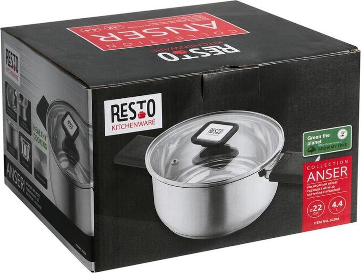 Image du produit Resto CASSEROLE D22CM 4.4L/92204 (Casserole à manche, Acier inoxydable, 22 x 12.50 cm)