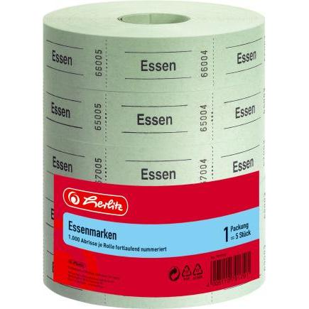 Thumbnail - Herlitz Essenmarken, 30 x 55 mm, 1.000 Abriss je Rolle