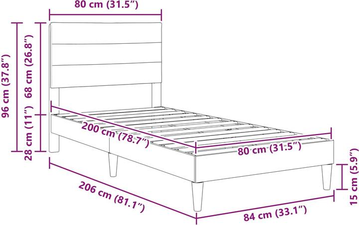 Image du produit vidaXL Bettgestell (80 x 200 cm)