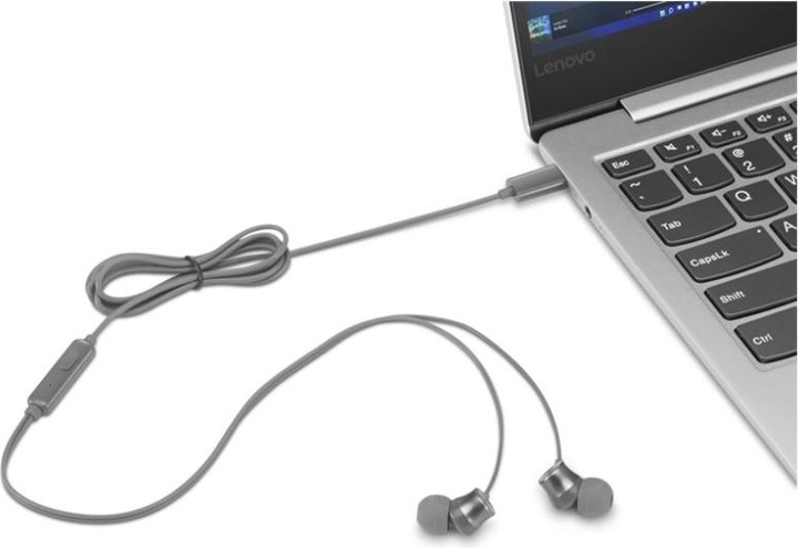 Produktbild Lenovo Słuchawki douszne z mikrofonem 300 GXD1J77353 USB-C szare (Kabelgebunden)