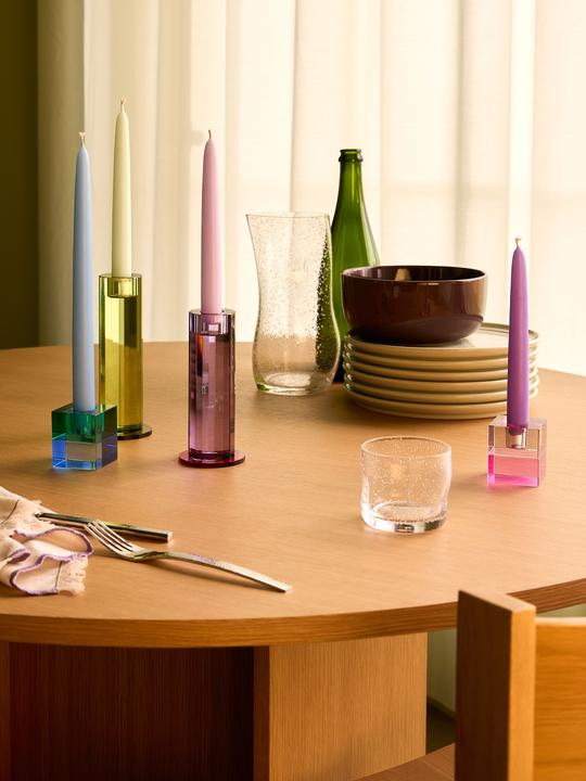 Productafbeelding Hübsch Cut Kerzenständer Grün (2er Set)