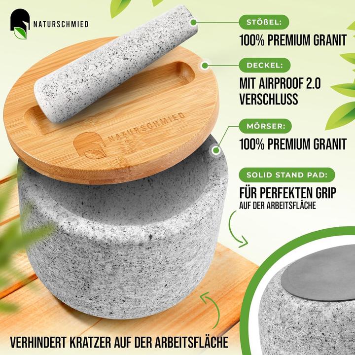 Image du produit Naturschmied Mortier avec pilon & couvercle