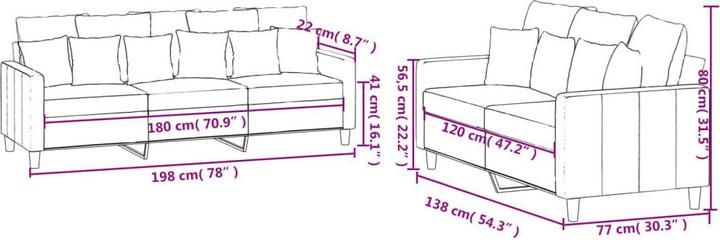Produktbild vidaXL Sofagarnitur (2-Sitzer, 3-Sitzer)