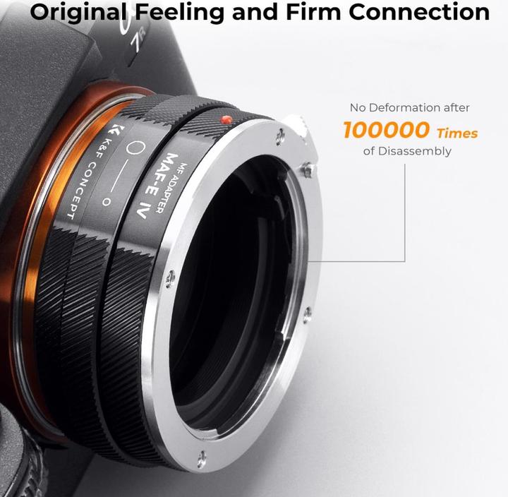 Produktbild K&F Concept High Precision lens adapter, matte paint, orange, MAF-E IV PRO