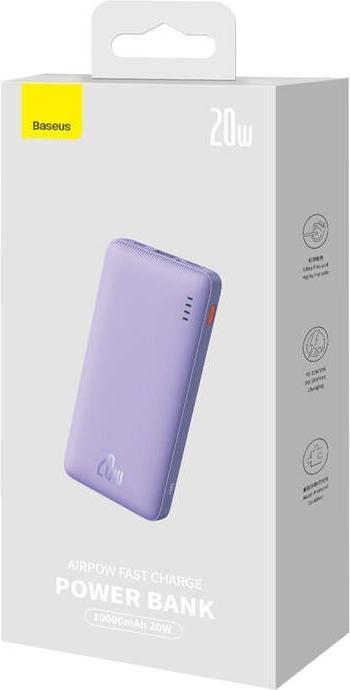 Produktbild Baseus Airpow 10000mAh 20W Powerbank (purple) (10000 mAh, 20 W, 37 Wh)