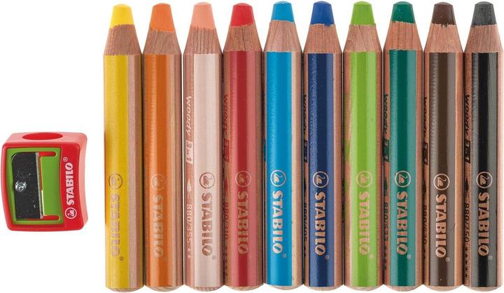Produktbild STABILO woody 3 in 1 Buntstift mit Spitzer (Mehrfarbig, 10 x)