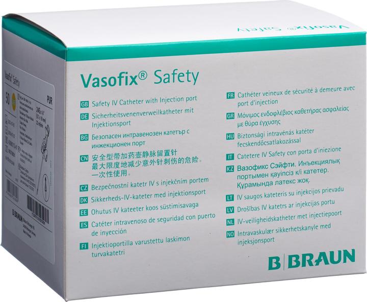 Actual product image B.Braun SAFETY IV Cannula 24G 0.7x19mm yellow, 50 pcs.