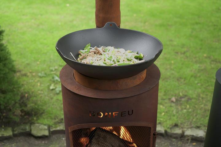Productafbeelding Bonfeu BonTino LP Roest Tuinhaard - L 35 x B 35 x H 153 cm - Cortenstaal - bruin - Tuinhaard - Terrasverwar