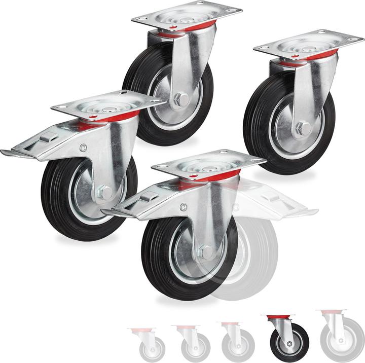 Produktbild Relaxdays Schwerlastrollen (400 kg)