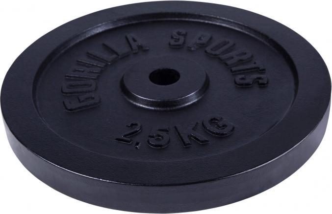 Image du produit Gorilla Sports Disque d'haltères en fonte noire 1,25-15 KG (1 x 2,5 kg)