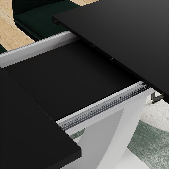 Actual product image Vicco Esstisch Fenaro, Schwarz/Weiss/Weiss, 120 x 80 cm ausziehbar