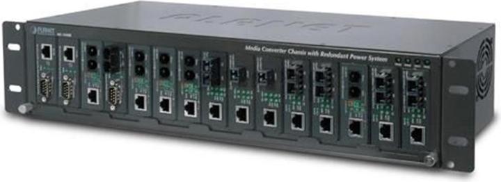 Planet Châssis de convertisseur de média 15 slots 48,3cm19 pouces avec option d'alimentation redondante (Convertisseur de médias)