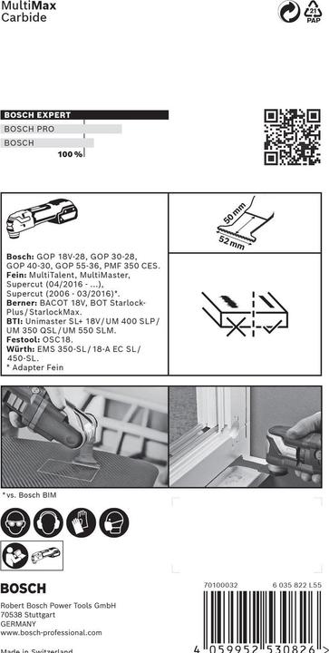 Productafbeelding Bosch Professional Zubehör Expert MultiMax PAII 52 APIT mes voor multifunctioneel gereedschap, 52 mm